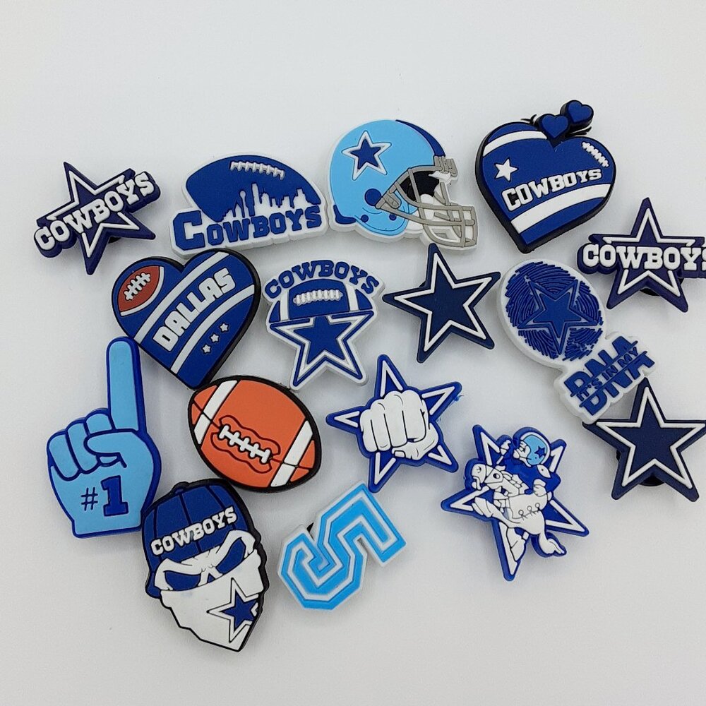 Detash 15 piece lot of football croc charms